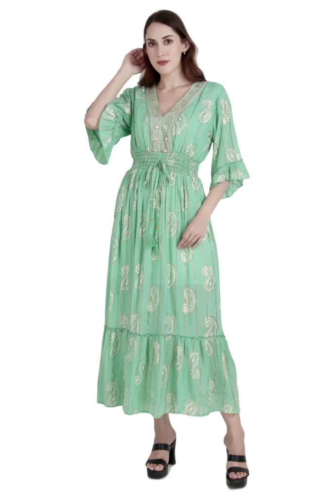 Rayon Crepe Printed Maxi Dress