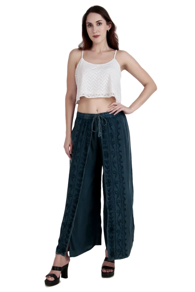 Dark Blue Wide Leg Pants